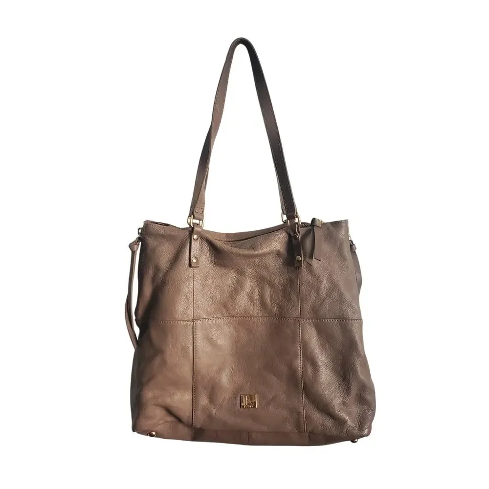 Kooba Everette Leather Tote Handbag Taupe